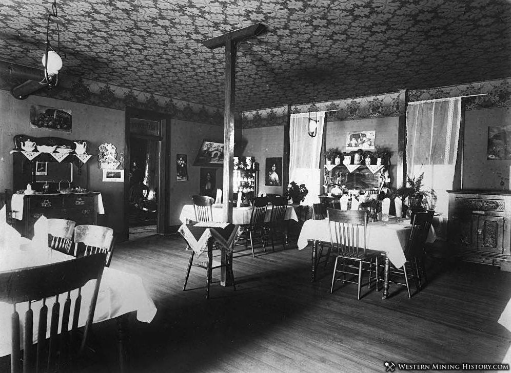 Interior view of Powell House dining room, Silver Cliff 1881