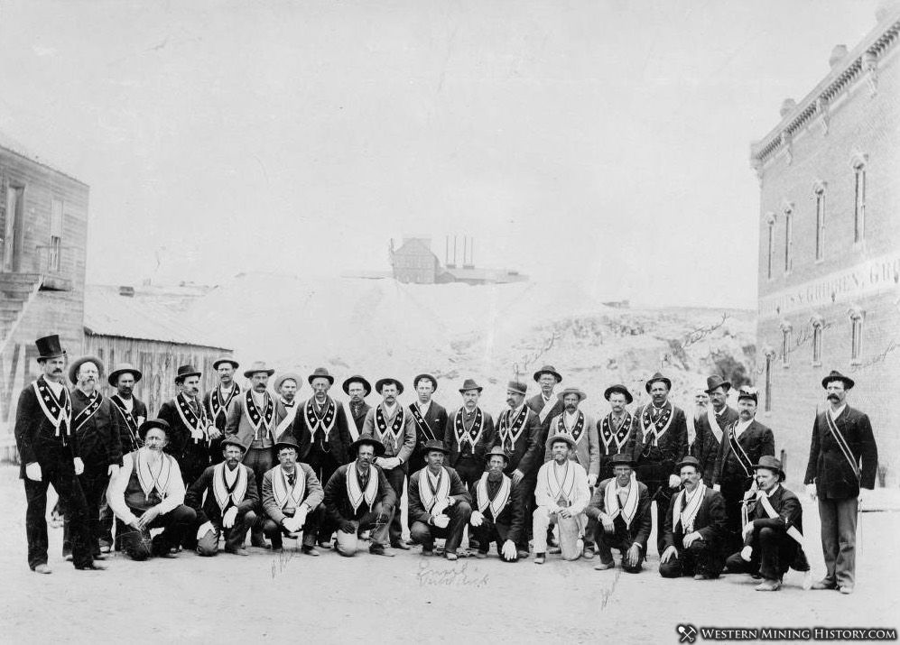 Odd Fellows pose at Silver Cliff 1890