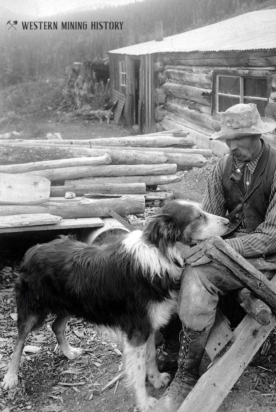 Miner and His Dog near Silver Plume, Colorado 