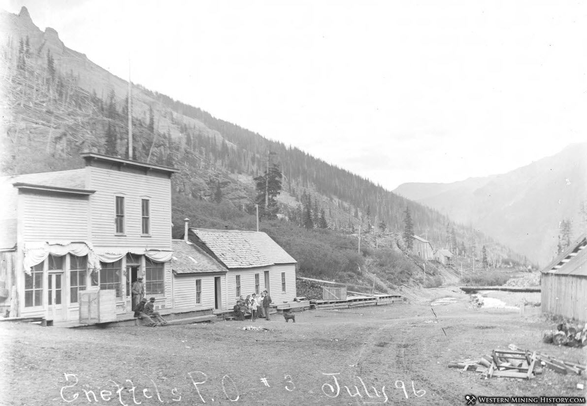 View of the post office and Porter general store building complex in Sneffels