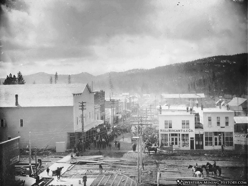 Beginning of Plank Street Construction in Sumpter, Oregon 1903