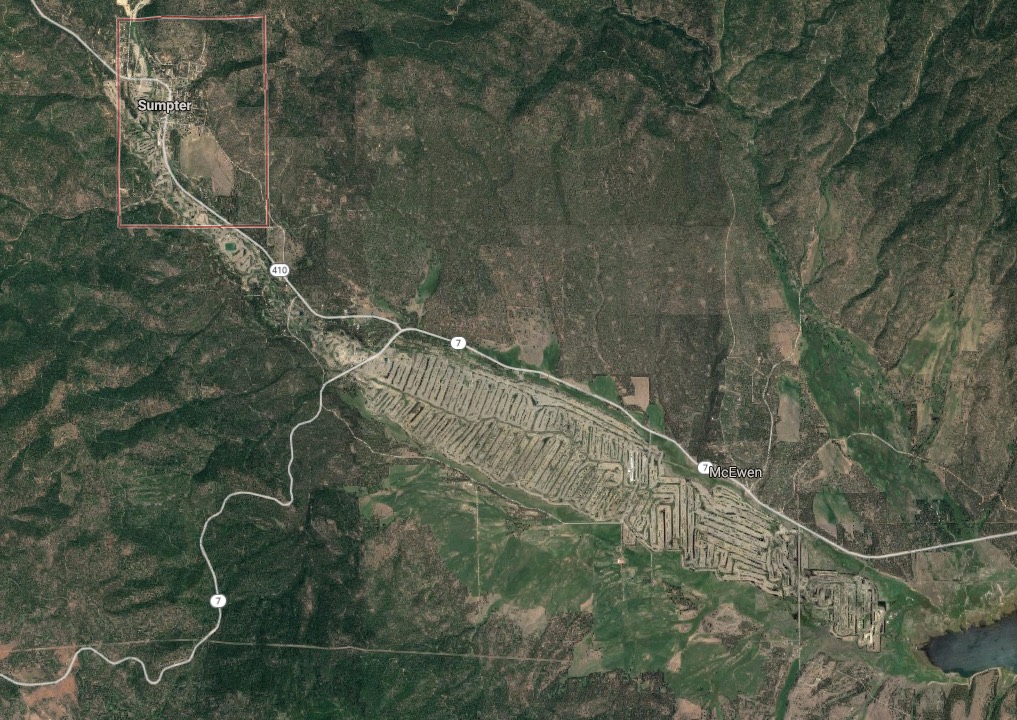 Sumpter valley tailings piles