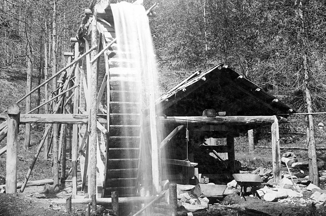 Water-powered arrastra at Dixie, Idaho