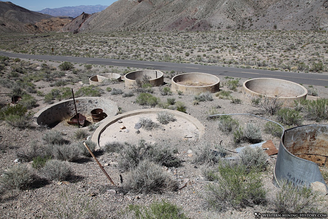 Concrete foundations of cyanide tanks