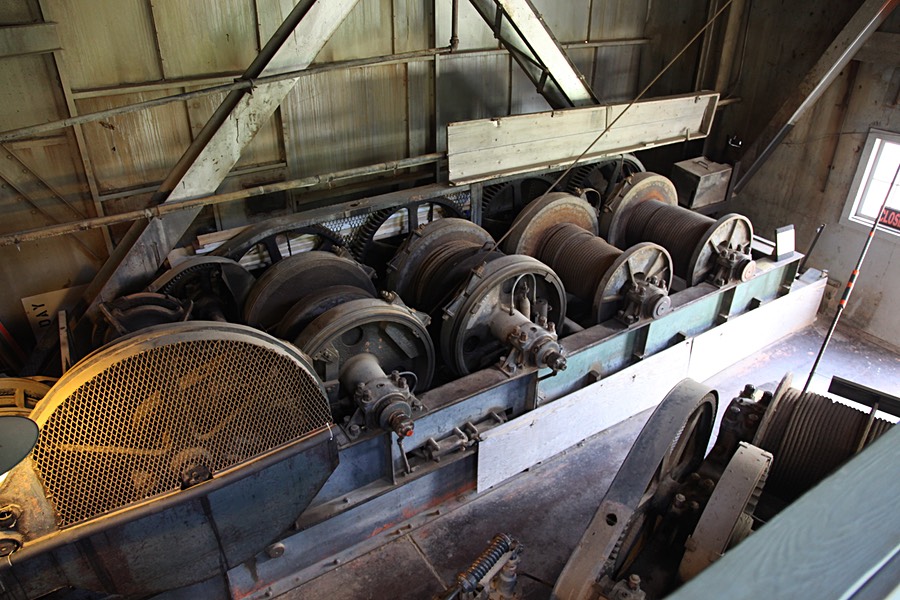 Winch room at the Yankee Fork Dredge