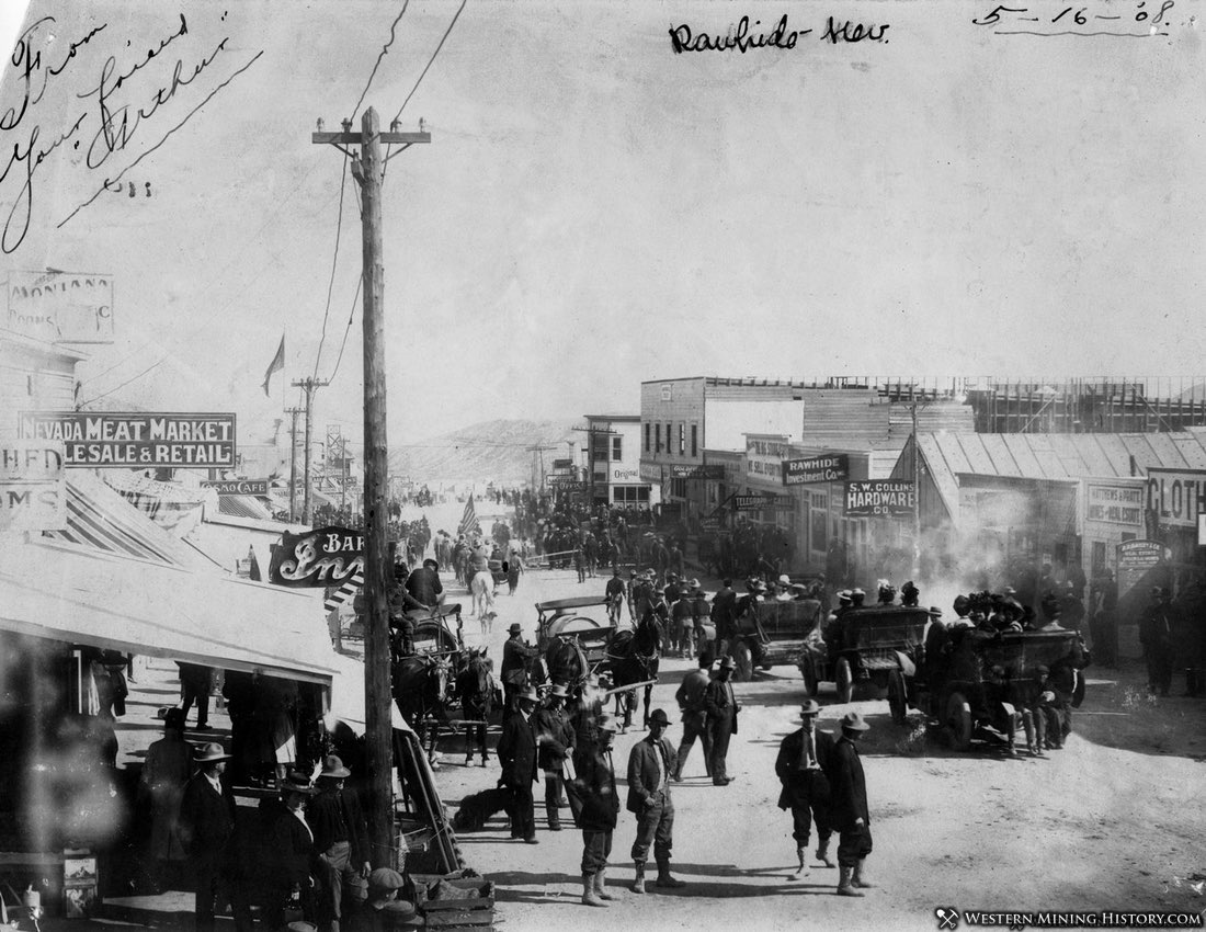 The rush to Rawhide, Nevada is on in 1908