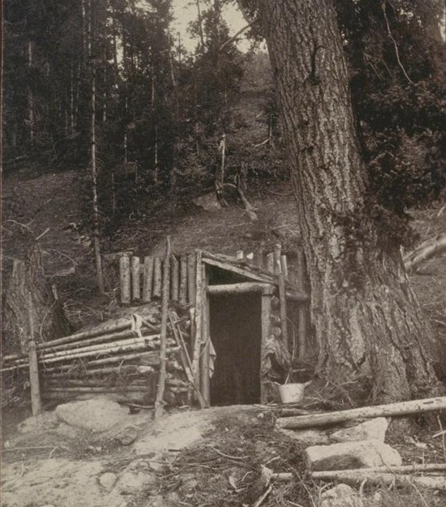 Miners dugout in the Salmon River region of Idaho 1905