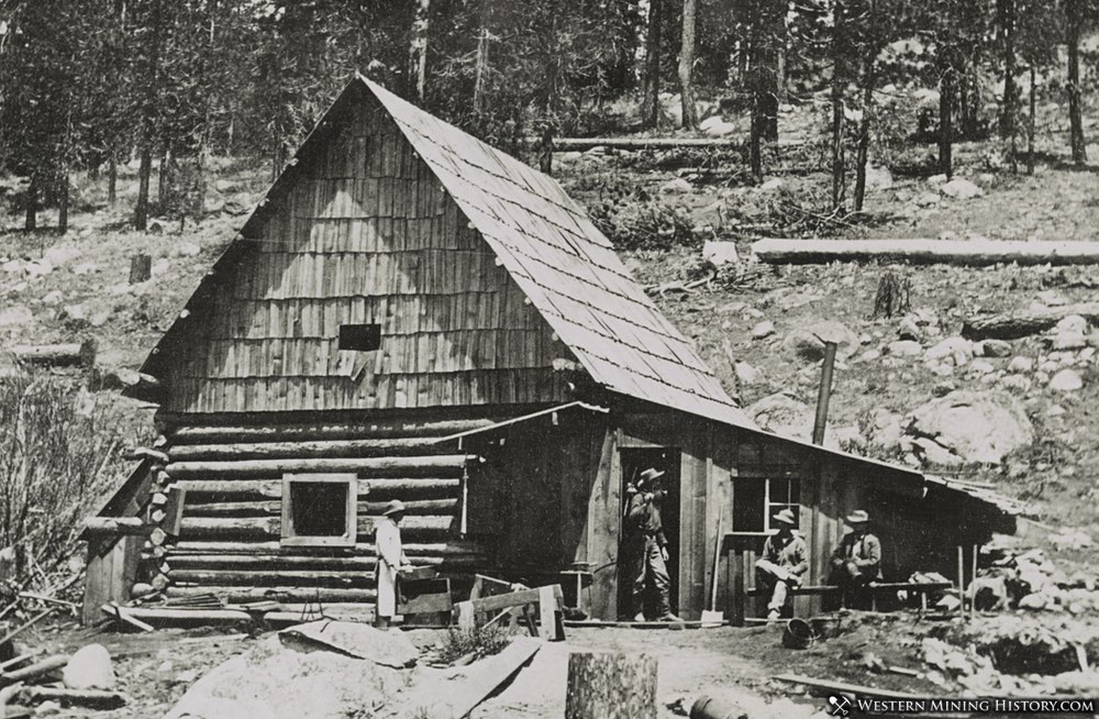 Miner's at their cabin in the Sierra Nevada range of California 1866