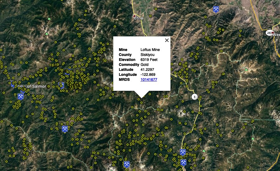 gold mines map