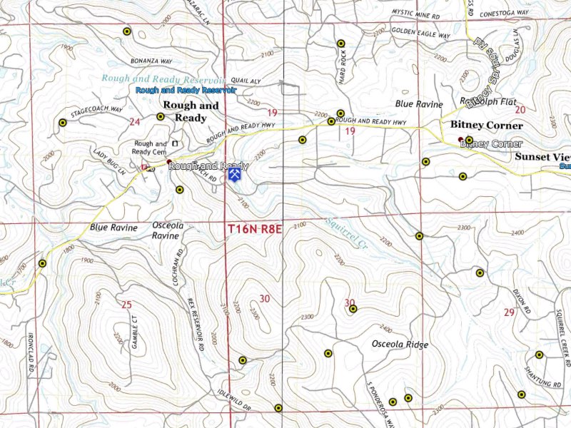 Nevada County California Gold Map