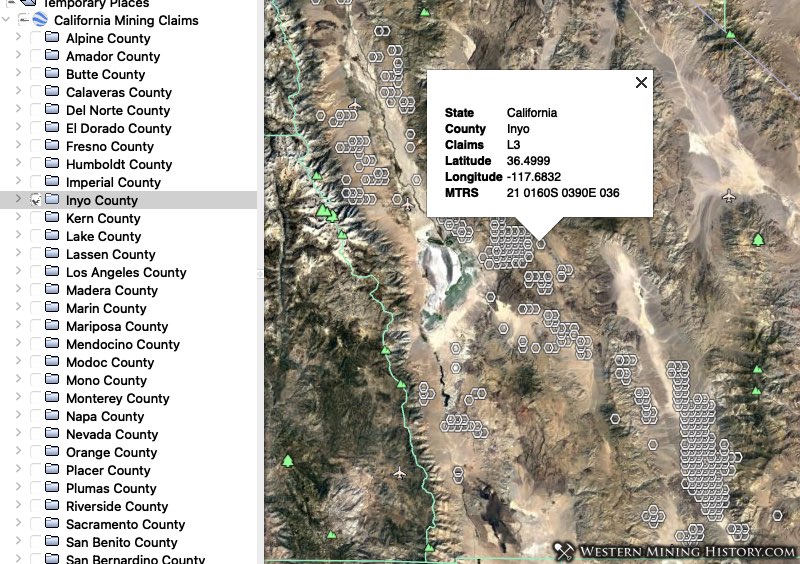 Inyo County, California Mining Claims
