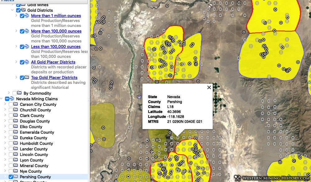 Nevada gold districts