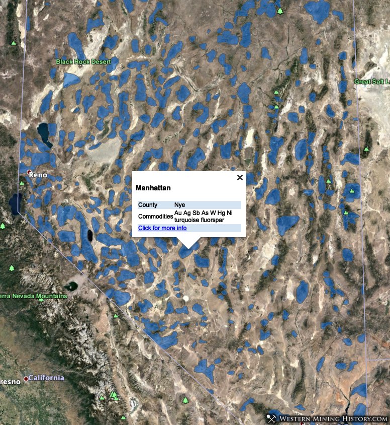 Mining districts of Nevada