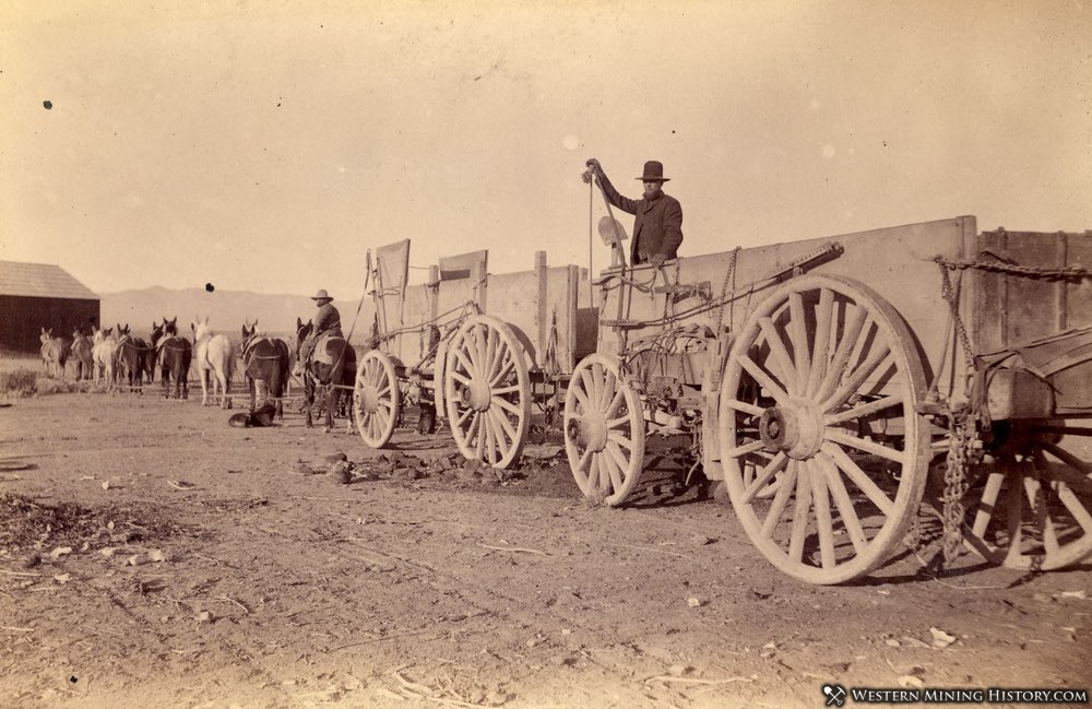 Ore Wagons somewhere in Nevada late 1800s