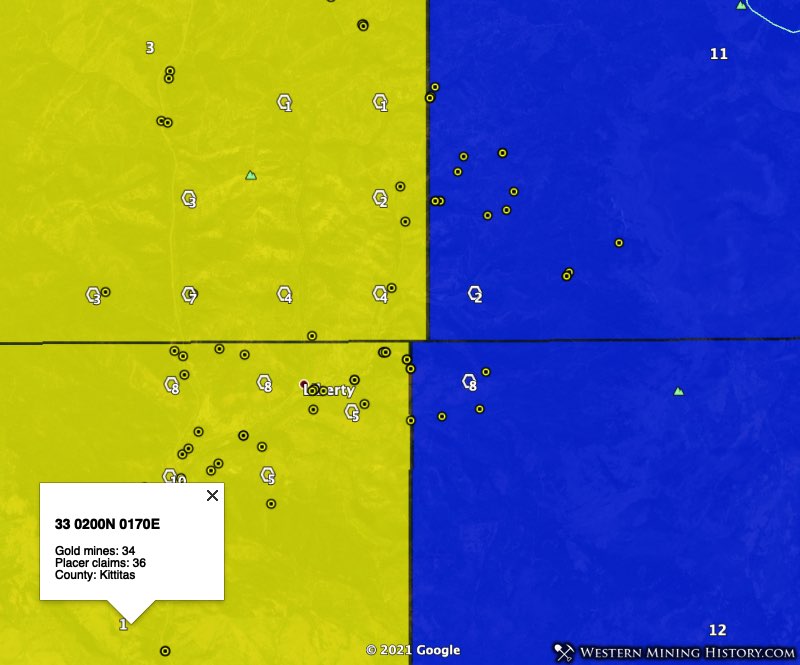 Swauk mining district in Kittitas County, Washington