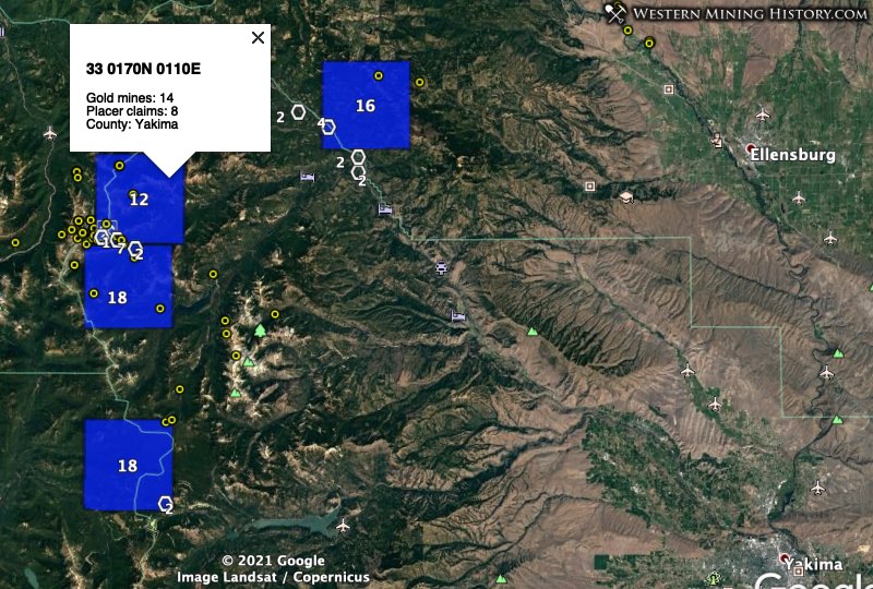 Summit mining district in western Yakima County, Washington