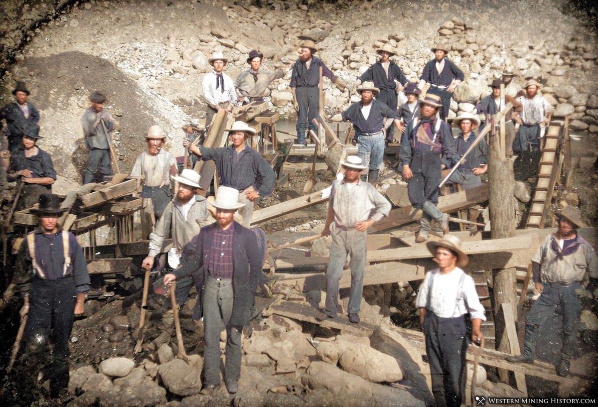 1852 California placer mining scene