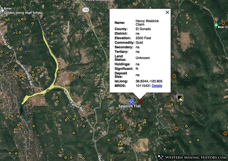 El Dorado County California mine distribution