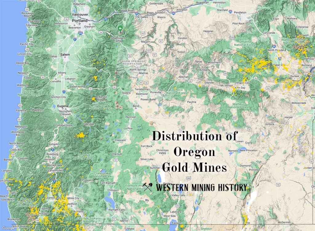 The Top Ten Gold Producing States Western Mining History Oregon Gold Mine Distribution 6 22 1024x752 