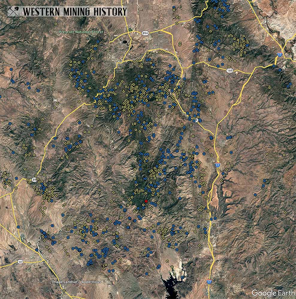Yavapai County Arizona mine distribution